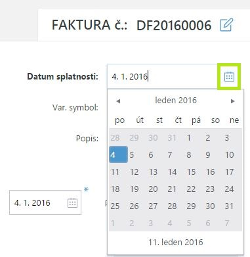 Výběr data z kalendáře Výběr data z kalendáře