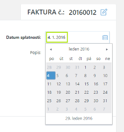 Výběr data z kalendáře Výběr data z kalendáře