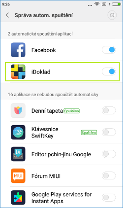 Povolení aplikace iDoklad