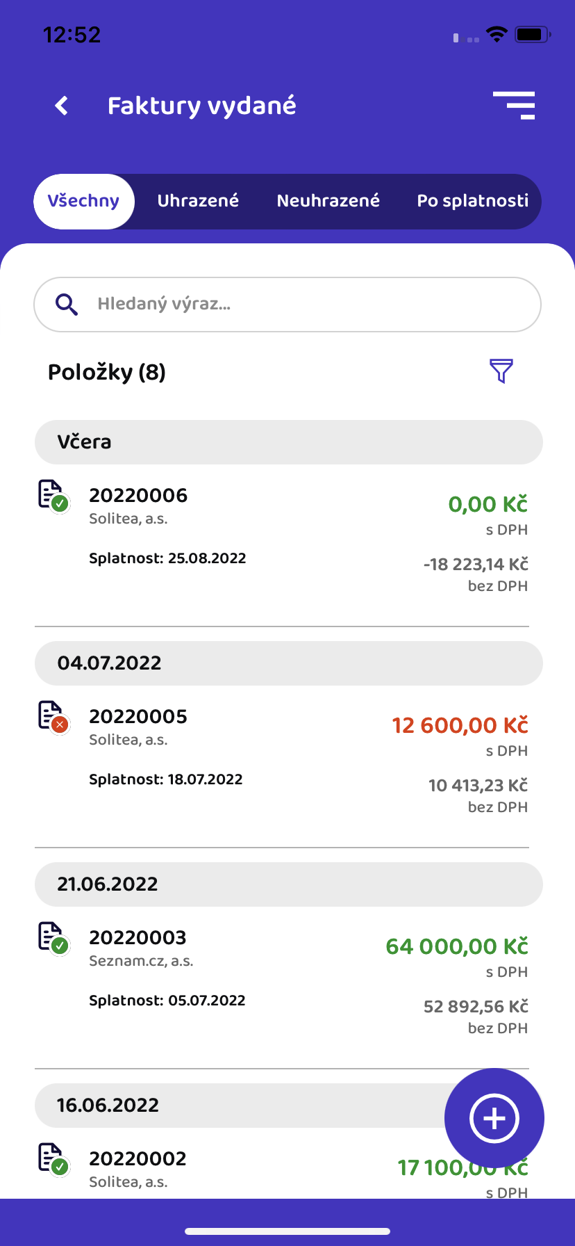 Vydané faktury