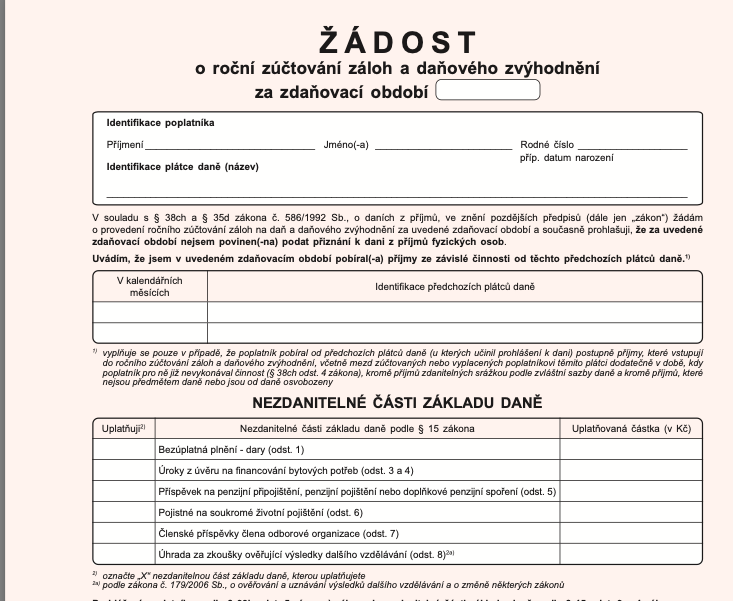 Jak probiha rocni zuctovani daně?